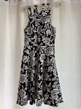 B Darlin Black and White Floral Strappy Mini Dress